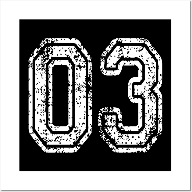 Number 03 Grungy in white Wall Art by Sterling